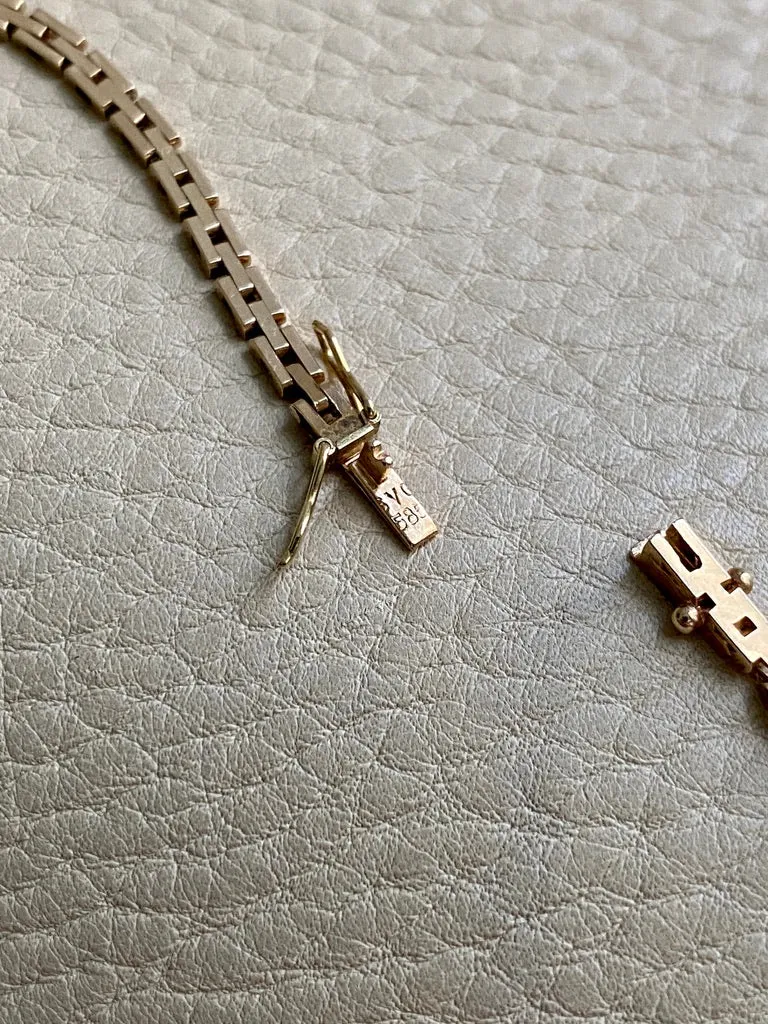 1932-1982 Danish 14k gold necklace - Cleopatra brick link by SV Glymers