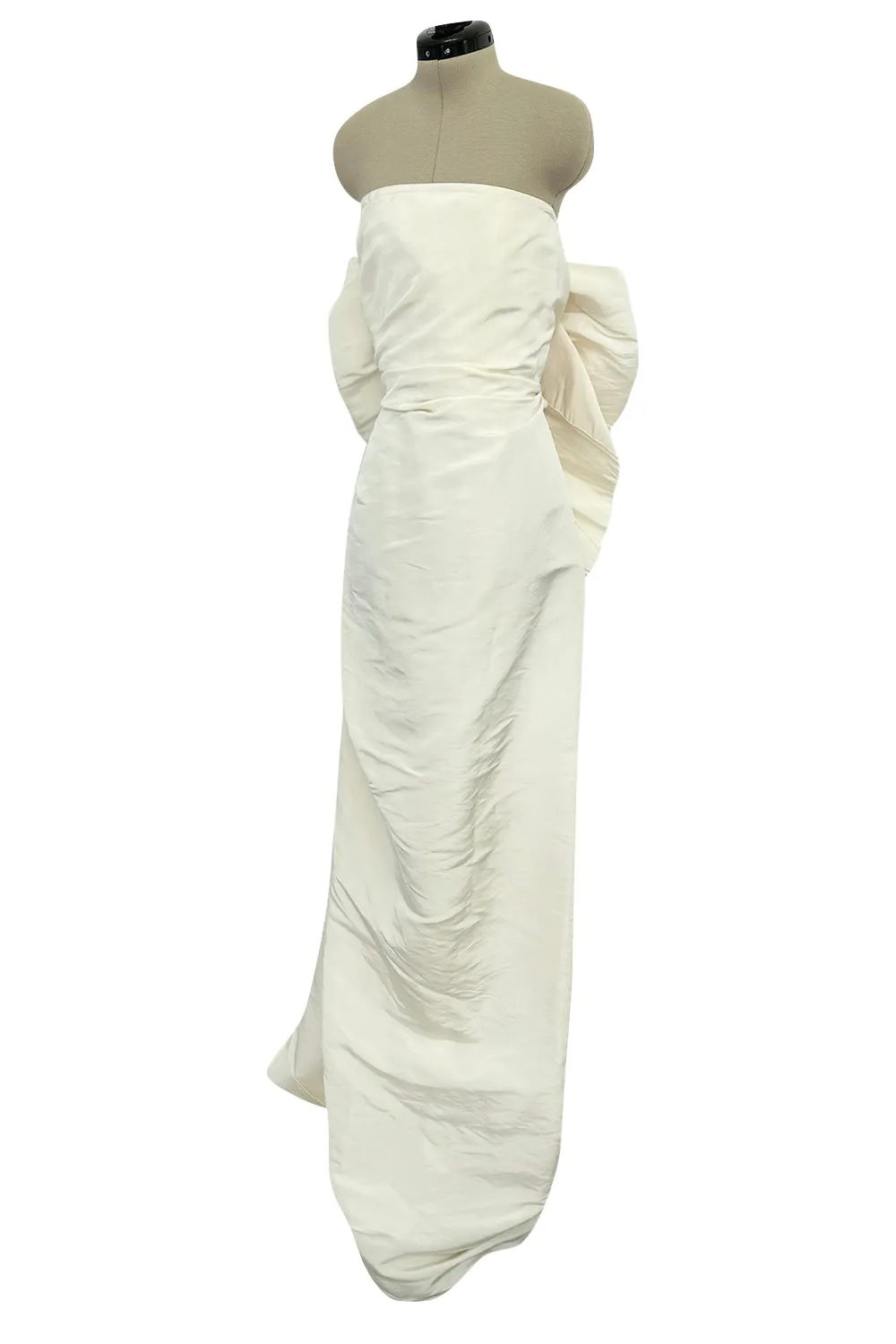 2013 Lanvin Blanche by Alber Elbaz Strapless Ivory Silk Wedding Dress w Back Bow