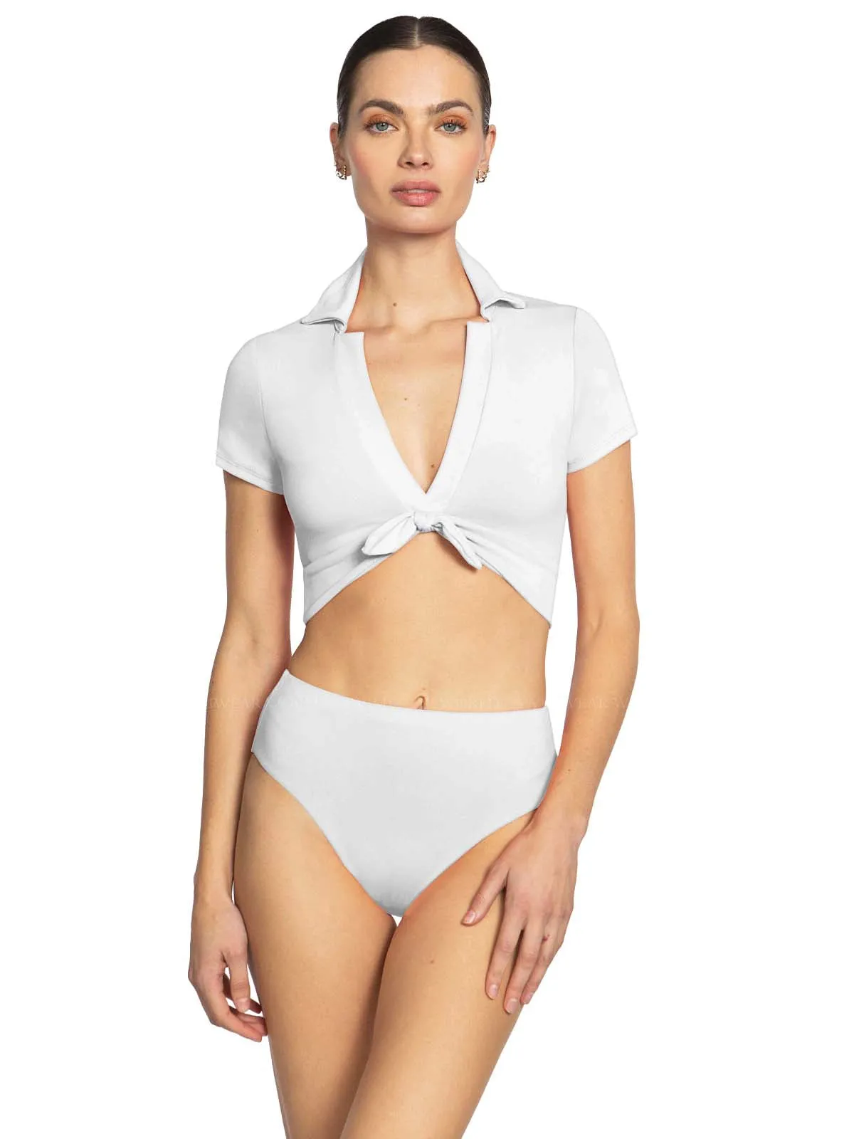 Ava T-Shirt With Collar-Ava High Waist Bikini ::RET