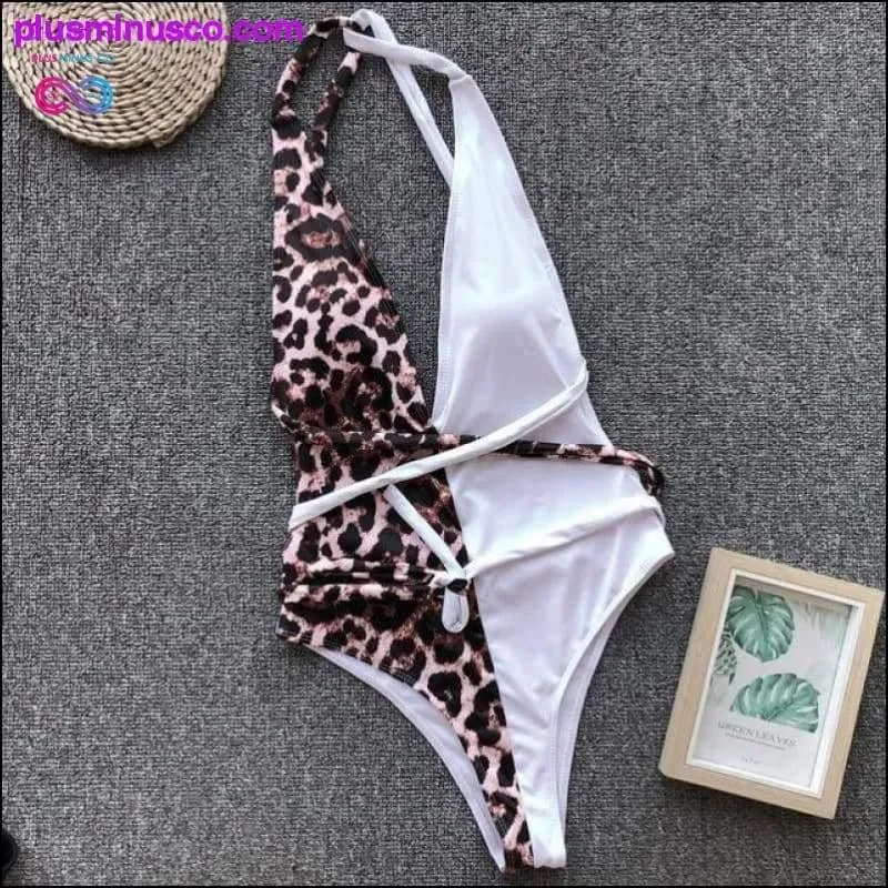 Deep V-neck Sexy Leopard Swimwear Women Three Color Bikini