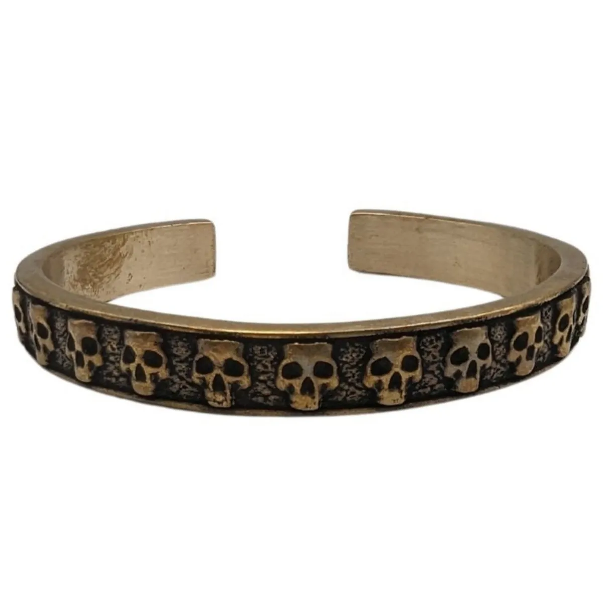 Heavy skull arm ring bronze bracelet