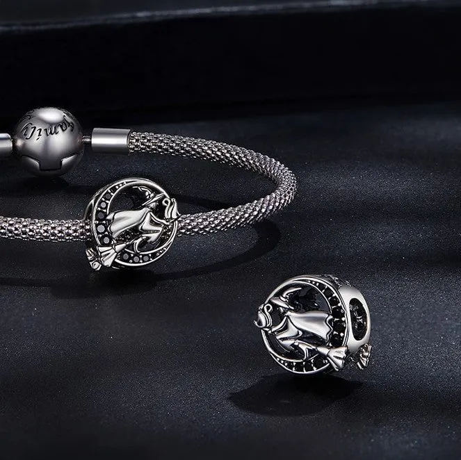Neo-Gothic Skull & Enamel Blood Roses Charms