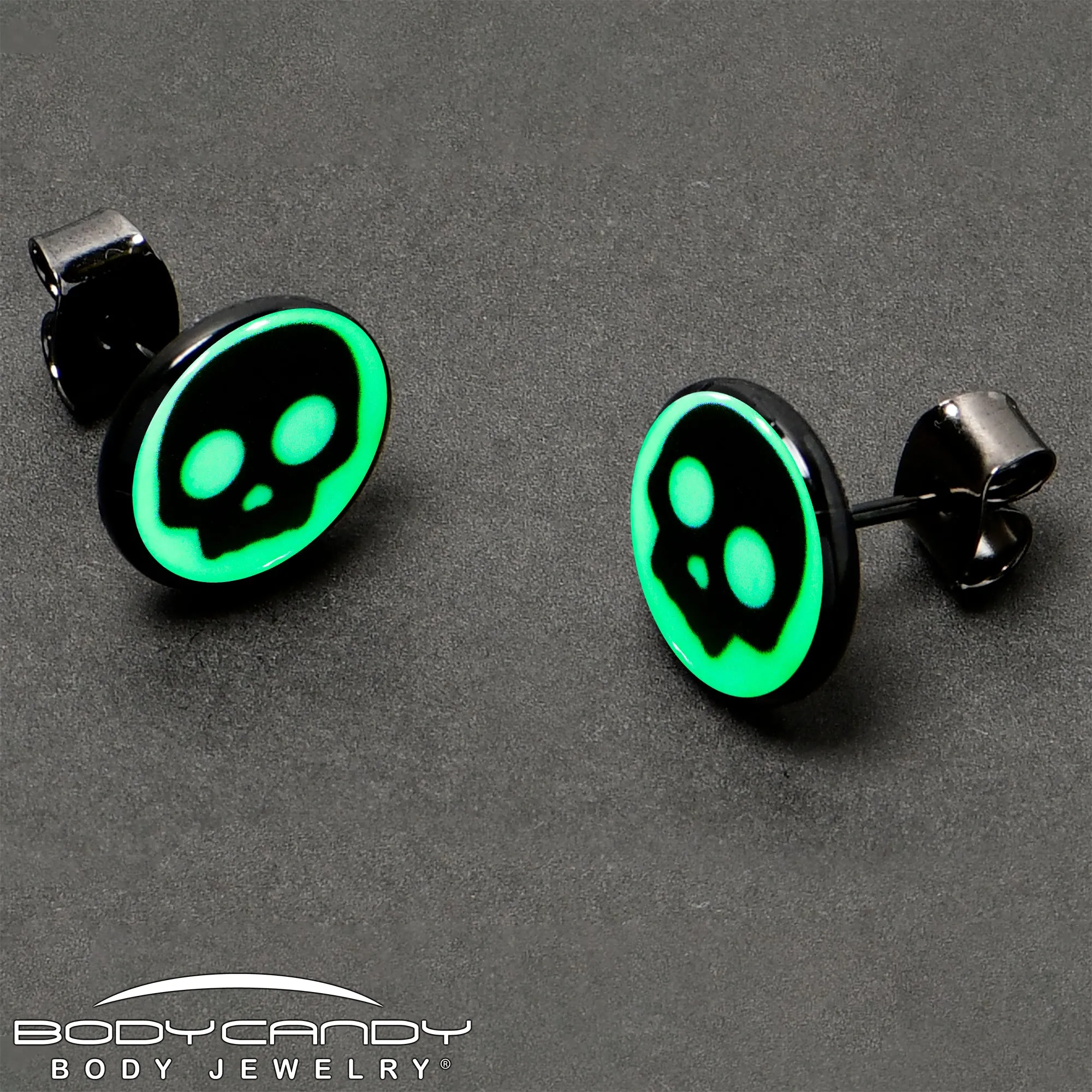 Simple Skull Glow in the Dark Stud Earrings