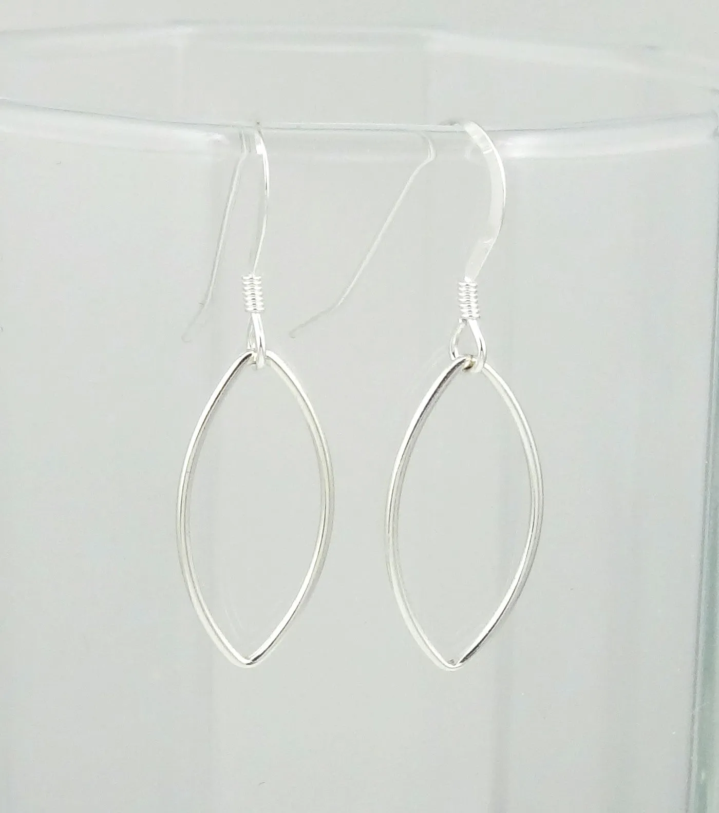 Sterling Silver Open Marquise-Shaped Earrings