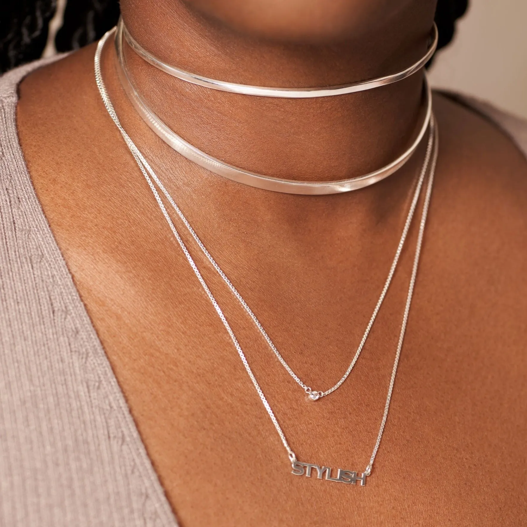 Thin Silver Choker