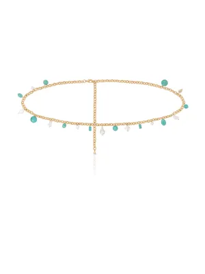 Tropical Turquoise and Pearl Waist Chain